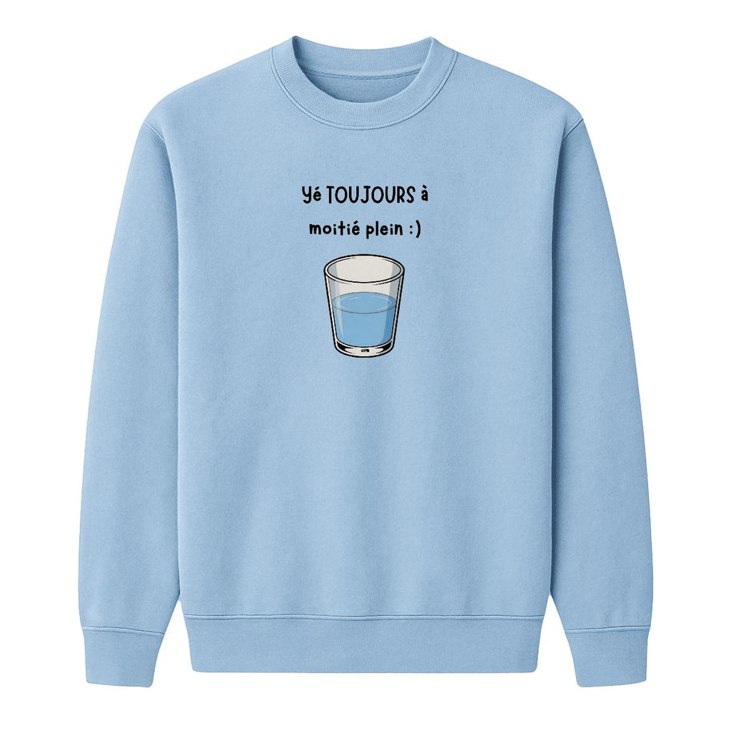 Sweat-shirt Verre à moitié plein
