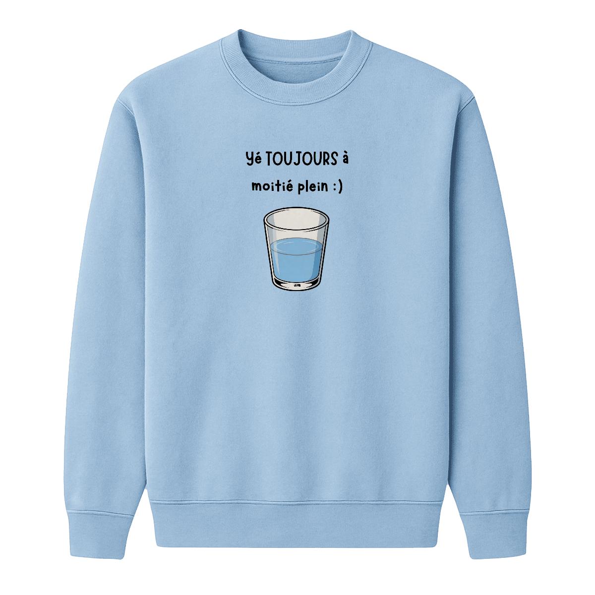 Sweat-shirt Verre à moitié plein