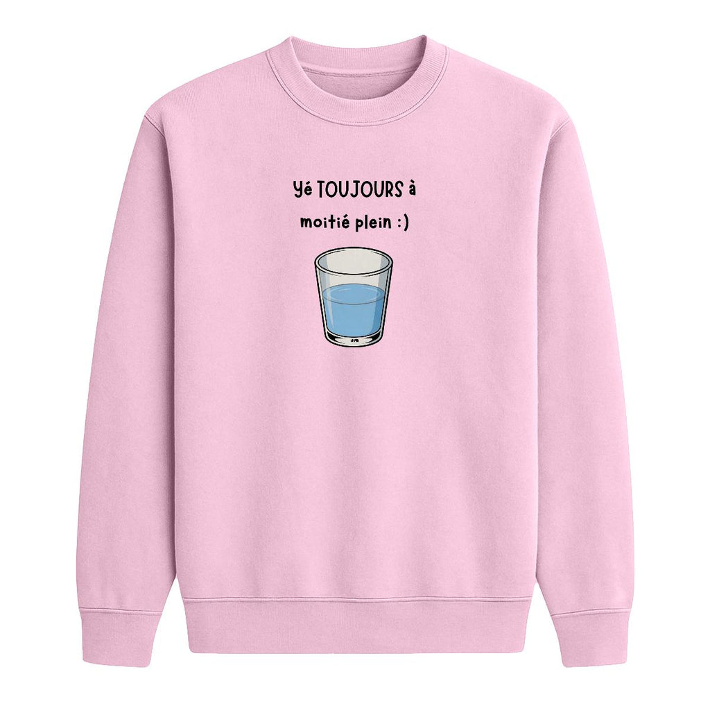 Sweat-shirt Verre à moitié plein