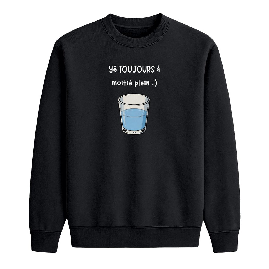 Sweat-shirt Verre à moitié plein