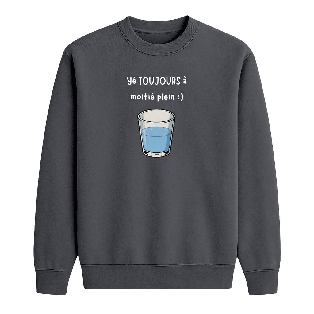 Sweat-shirt Verre à moitié plein