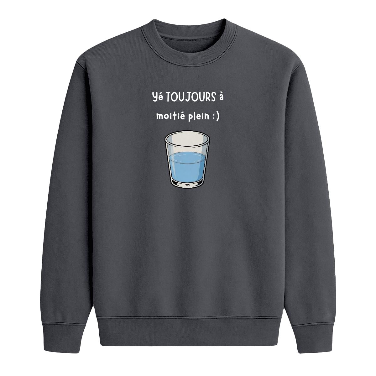 Sweat-shirt Verre à moitié plein