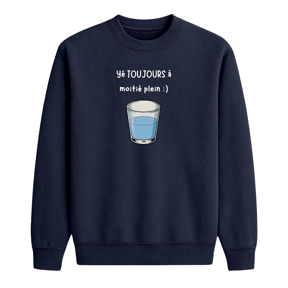 Sweat-shirt Verre à moitié plein